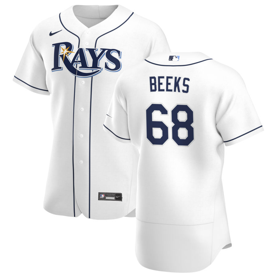 Tampa Bay Rays #68 Jalen Beeks Men Nike White Home 2020 Authentic Player MLB Jersey